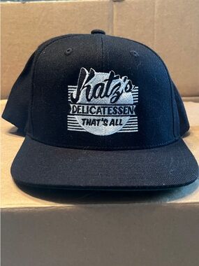 KBETHOS Black Embroidered Katz's Delicatessen Snapback Hat